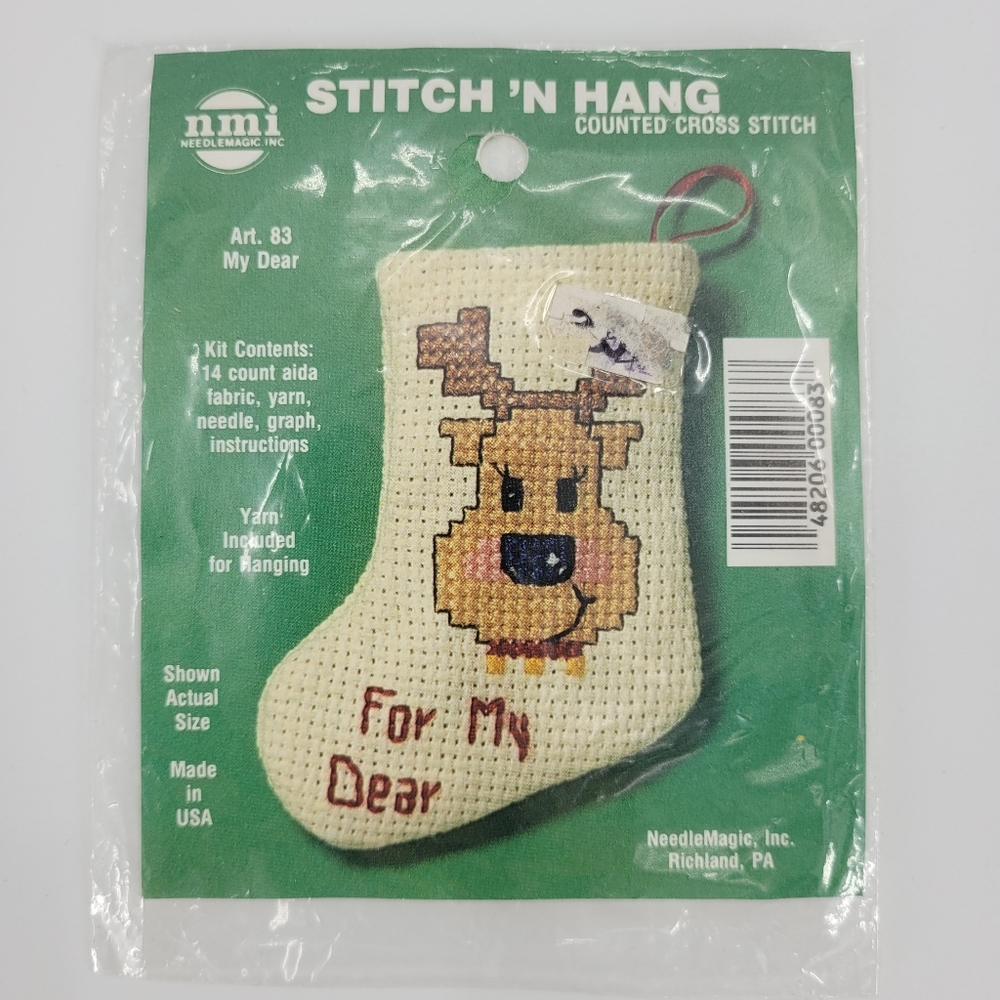 NeedleMagic Counted Cross Stitch Kit My Dear Mini Christmas Stocking #83 NEW